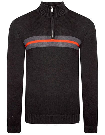 Unite Us 1/4 Zip Knitted Sweater Black / Ebony Grey / Amber Glow