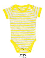Baby Striped Bodysuit Miles Ash (Heather) / Lemon