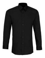 Men`s Long Sleeve Fitted Poplin Shirt Black