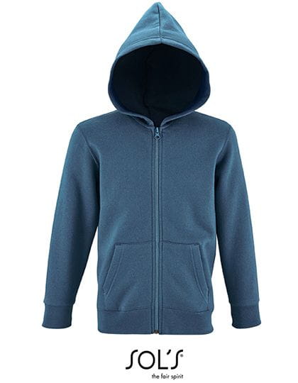 Kids` Zip Hoodie Stone Slate Blue