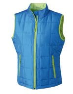Ladies` Padded Light Weight Vest Aqua / Lime Green