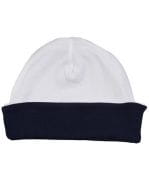 Baby Reversible Slouch Hat White / Nautical Navy
