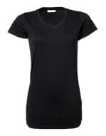 Womens Fashion Stretch Tee Extra Lenght Black