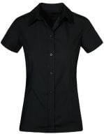 Women`s Poplin Shirt Short Sleeve Black
