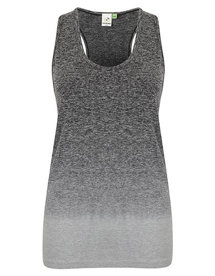 Ladies` Seamless Fade Out Vest Dark Grey - Light Grey Marl