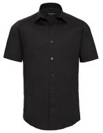 Men`s Short Sleeve Fitted Stretch Shirt Black