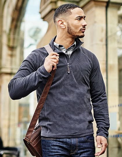 Parkline Zip Neck Mini Stripe Micro Fleece