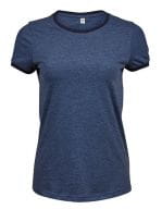 Womens Ringer Tee Denim Melange / Navy