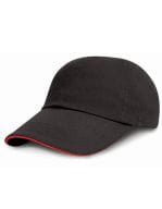 Junior Heavy Brushed Cotton Cap Black / Red