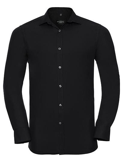 Men`s Long Sleeve Fitted Ultimate Stretch Shirt Black