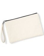 Canvas Wristlet Pouch Natural / Black