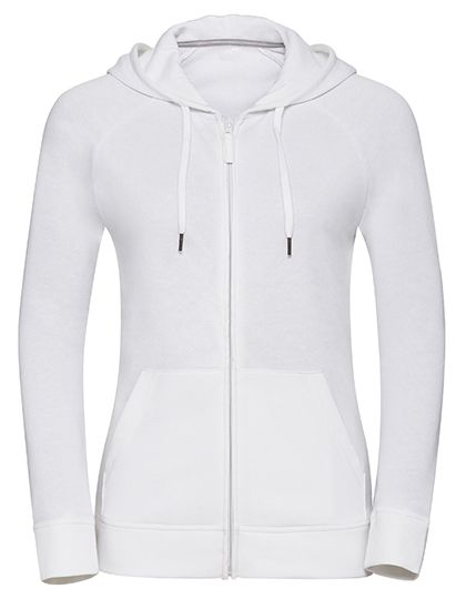 Ladies` HD Zipped Hood Sweat White