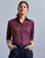 Ladies` 3/4 Sleeve Fitted Stretch Shirt