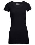 Women`s Slim Fit V-Neck-T Long Black