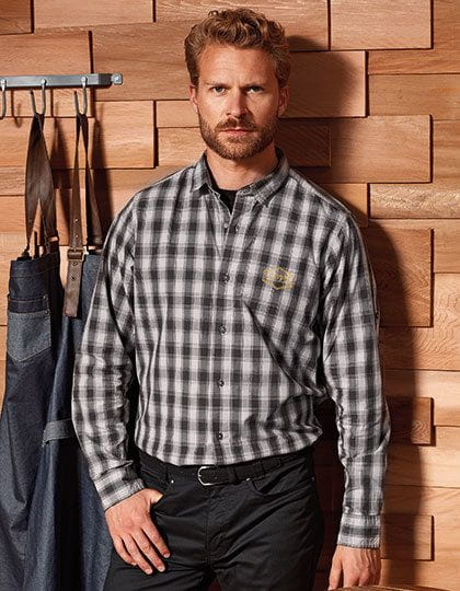 Men`s Mulligan Check Cotton Long Sleeve Shirt