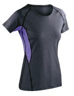 Fitness Women`s Tech Panel Marl T-Shirt Phantom Grey / Lavender
