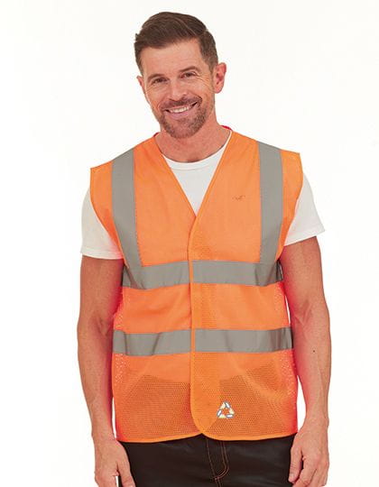 Hi Vis Top Cool Recycled Open Mesh Waistcoat