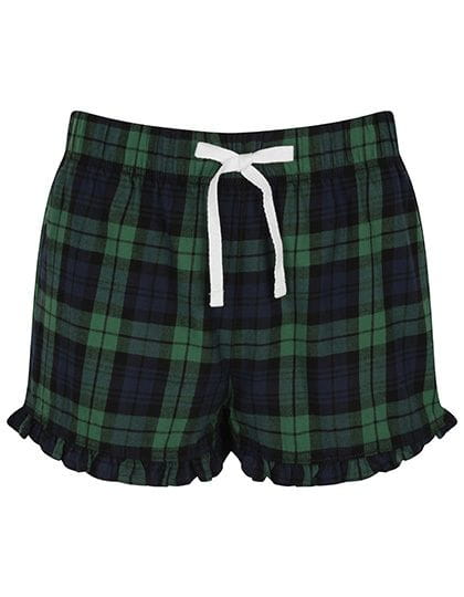 Women`s Tartan Frill Shorts Navy-Green Check