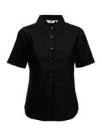 Ladies Short Sleeve Oxford Shirt Black