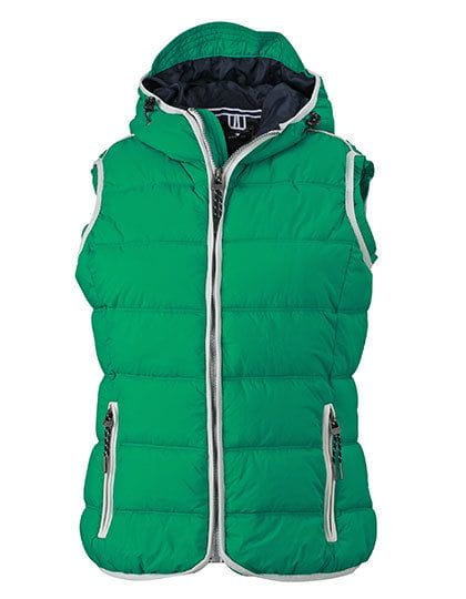 Ladies` Maritime Vest Irish Green / White