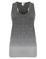 Ladies` Seamless Fade Out Vest Dark Grey - Light Grey Marl